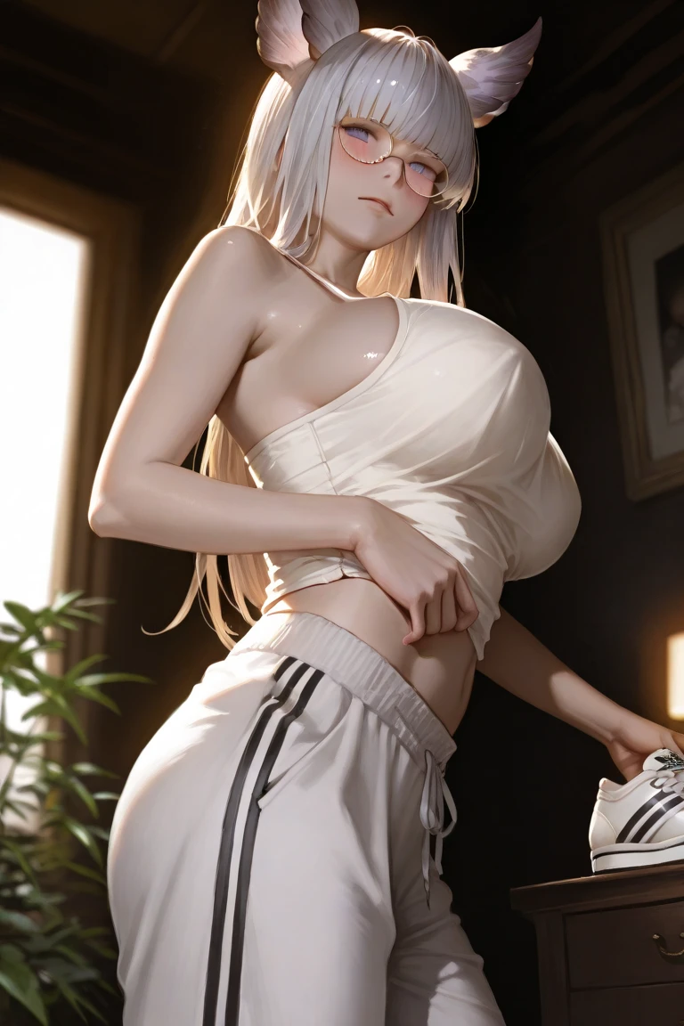 One girl, shorts, a short T-shirt with the inscription ATB, big ass, perfect breast, slim, cute, sexy, very detailed, exquisite lighting and composition, , 8k, sharp, highly detailed, high resolution, front view