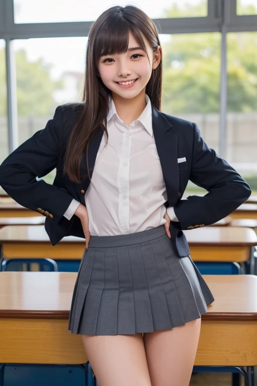 ((long hair))、Ulchan-6500-v1.1, (Raw photo:1.2), (realistic:1.4), beautiful detailed girl, very detailed eyes and face, beautiful and detailed eyes, that'That's ridiculous, 信じられないほどThat's ridiculous., huge file size, very detailed, High resolution, very detailed, highest quality, ((japanese girl' high school uniform)), shape, very detailed, bop, integration, 8k wallpaper, wonderful, small details, table top, highest quality, very detailedYTDユニフォーム8k壁紙, light shines on your face, cinematic lighting, 1 girl, 16 years old, ((dynamic pose))), (standing posture)