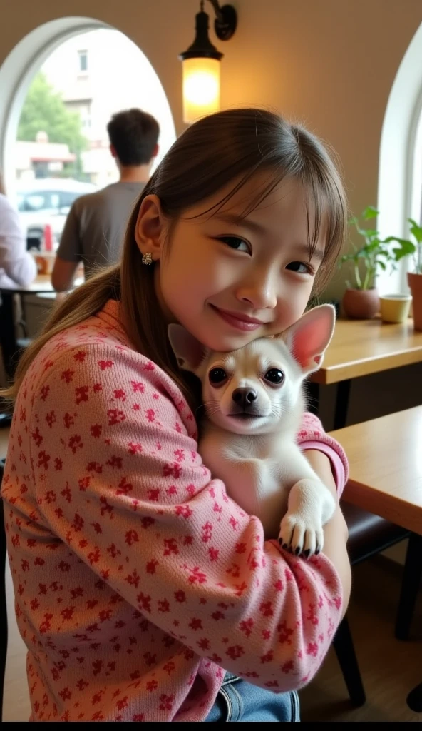 animal、dog、solo, Maltese、Scalpel、子dog、smile、Sitting on a cushion、An illustration