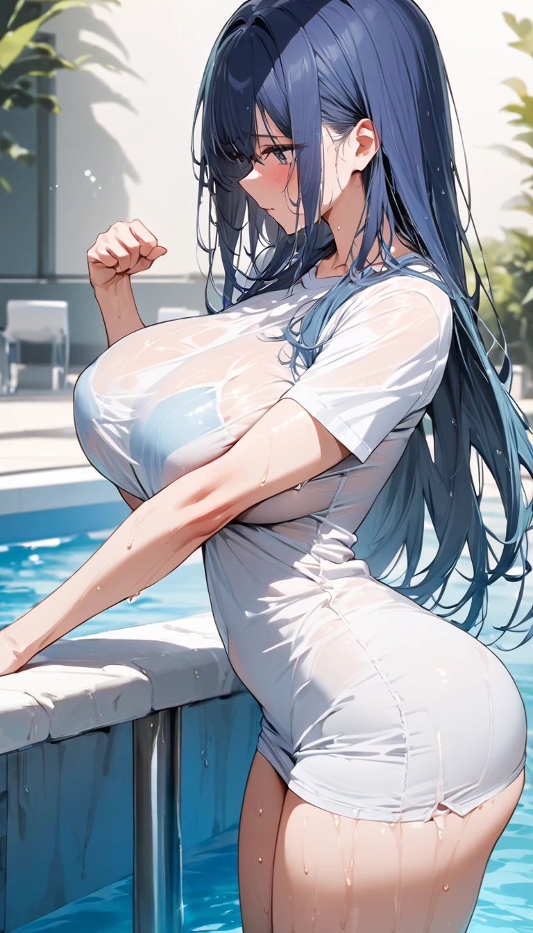 art：Cornflower, dream-like (A  girl with beautiful and delicate eyes. The depth of field in the photo is perfect, The lens flare creates a nice atmosphere., {{Side-breasted:2}}}, Soaked Dress
