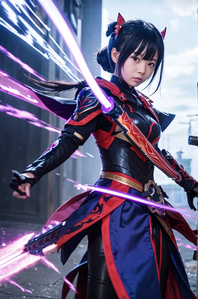 Garota anime com cabelo vermelho e roupa preta segurando uma espada, personagem de videogame katana zero, impacto de ayaka genshin, impacto genshin do jogo ayaka, Delta de Macross, do videogame azur lane, garota necromante ciborgue sagrada, Delta de Macross splash art, garota bruxa mecanizada, mecha de garota anime cyberpunk, android heroine, guilty equipment strive graphics