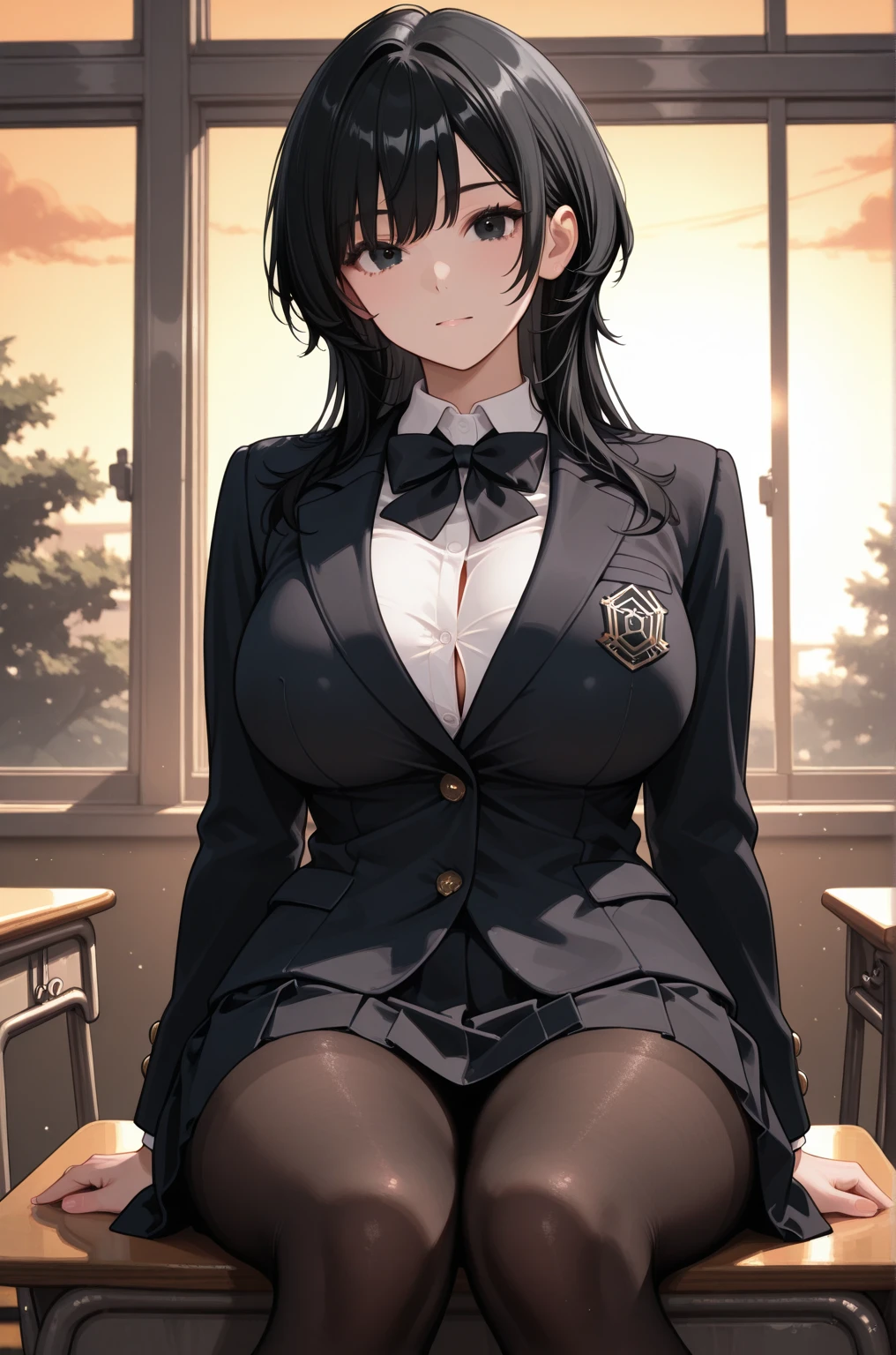 Best Quality, masutepiece, beautiful mature women、Beautiful face、Faint-hearted woman、Office Suits、Tight mini skirt、brown haired、Brown-eyed、Longhaire、Undersized eyes、Full body like