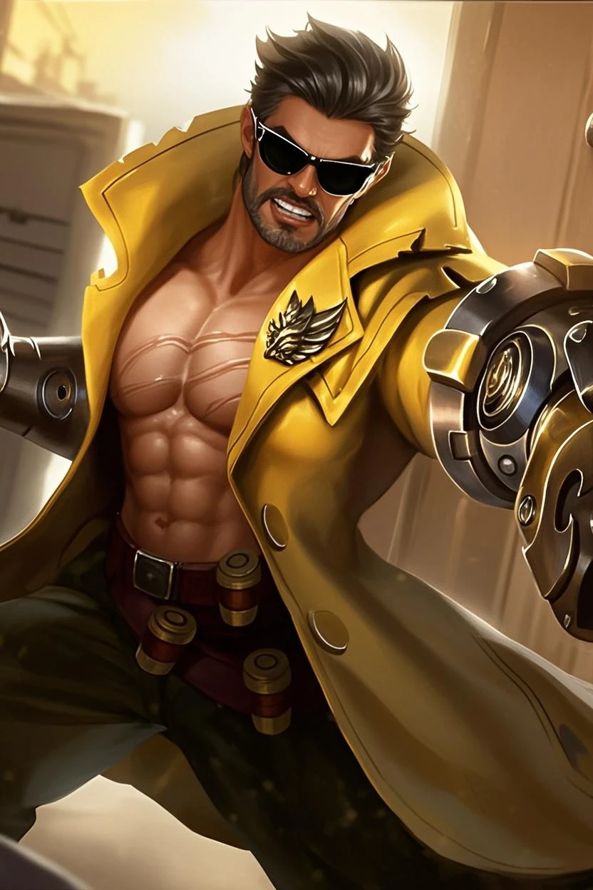 (absurdres, highres, ultra detailed, HDR), masterpiece, best quality, Android Game Character , short hair, handsome boy, anime eyes, Mobile Legends Hero, detailed scebe, detailed character