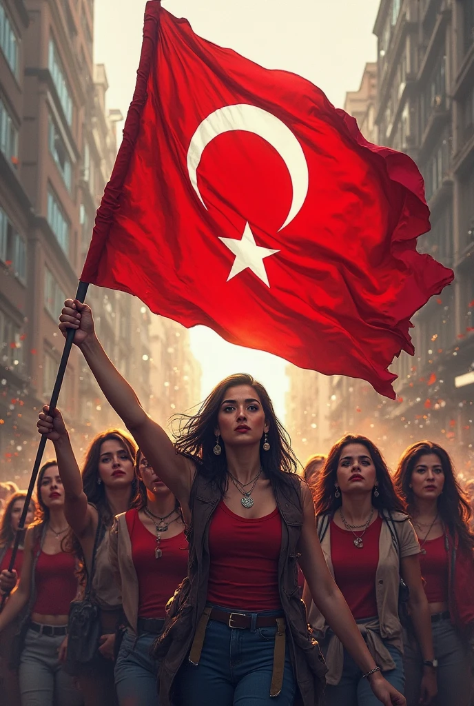 Girl with Turkish flag brings justice