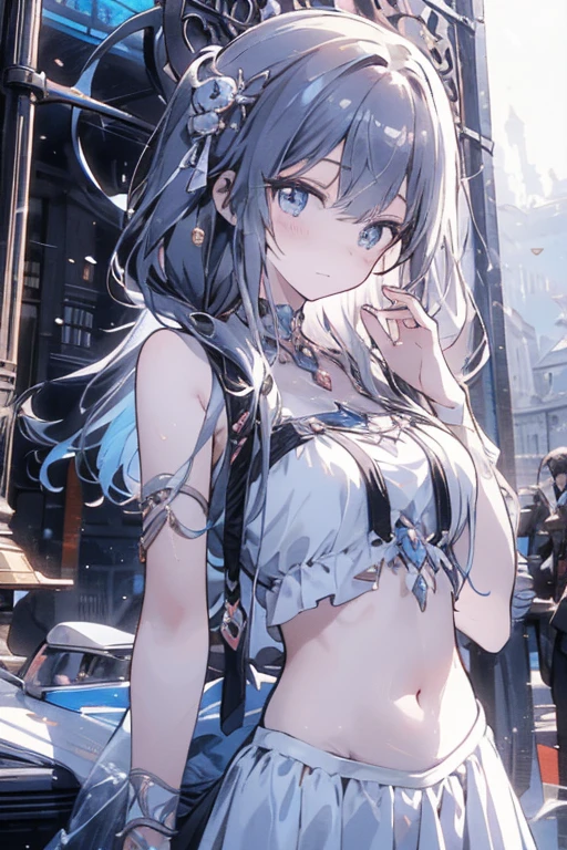 masterpiece, best quality, insanely detailed, beach, cute, full body shot, from behind, cowboy shot, foreground-background emphasis composition, Full-HD, 16K, absurdres, a girl, twins, wink, looking back, two side up, covering one eye, multicolored hair, odd eyes, big eyes, slender, bikini, with a tattoo, 20-year-old, japanese, lens flare, shining lights, fish-eye lens, shallow depth of field, in focus with blurred background, excited, blissful, cheerful grin, ground-level shot, burning-edge, moonlight, bloom, bloom, camera obscura, in the style of luminosity of water, with a big full moon, at night, dragon knight