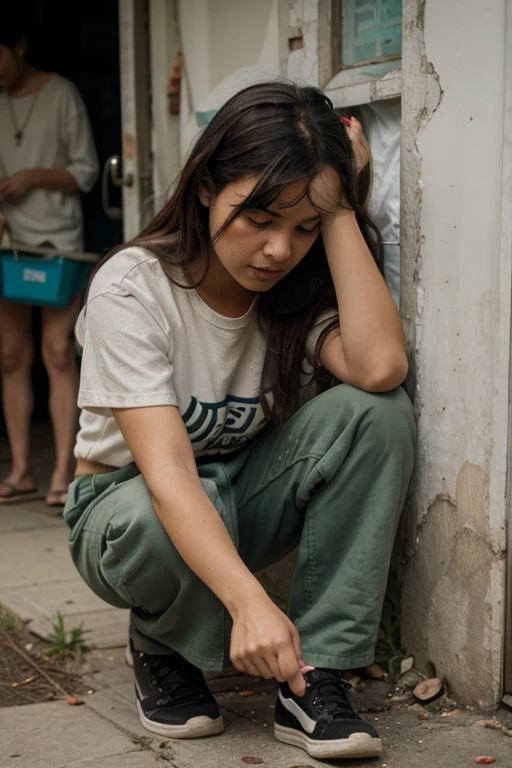 arafed girl sitting on the ground wearing torn clothes eating food from a bowl, poverty, very poor, destitute, absolutely outstanding image, taken in 2022, photo taken in 2 0 2 0, style steve mccurry, morning time, taken in 2 0 2 0, hungry, potrait, hunger, good young girl, beautiful portrait of a hopeless