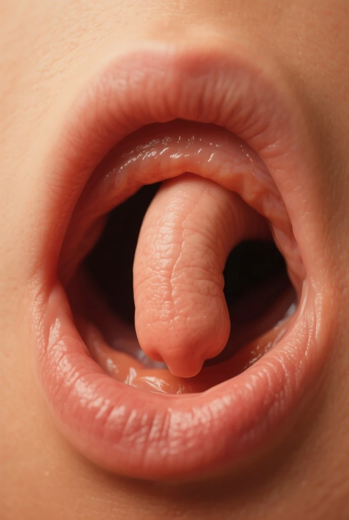 Extreme closeup of vaginal penetration of a woman with protruding labia and completely natural pubic hair.