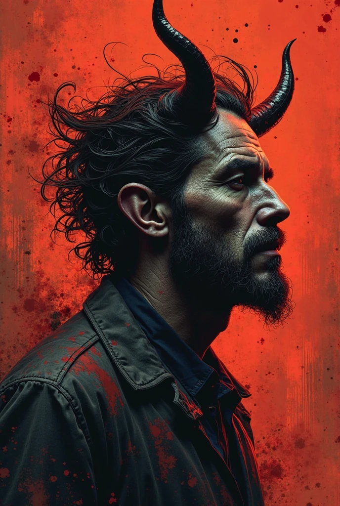 painting of the year (masterpiece) (4k) ((the man merge his devil)) (every accusation is a confession) 