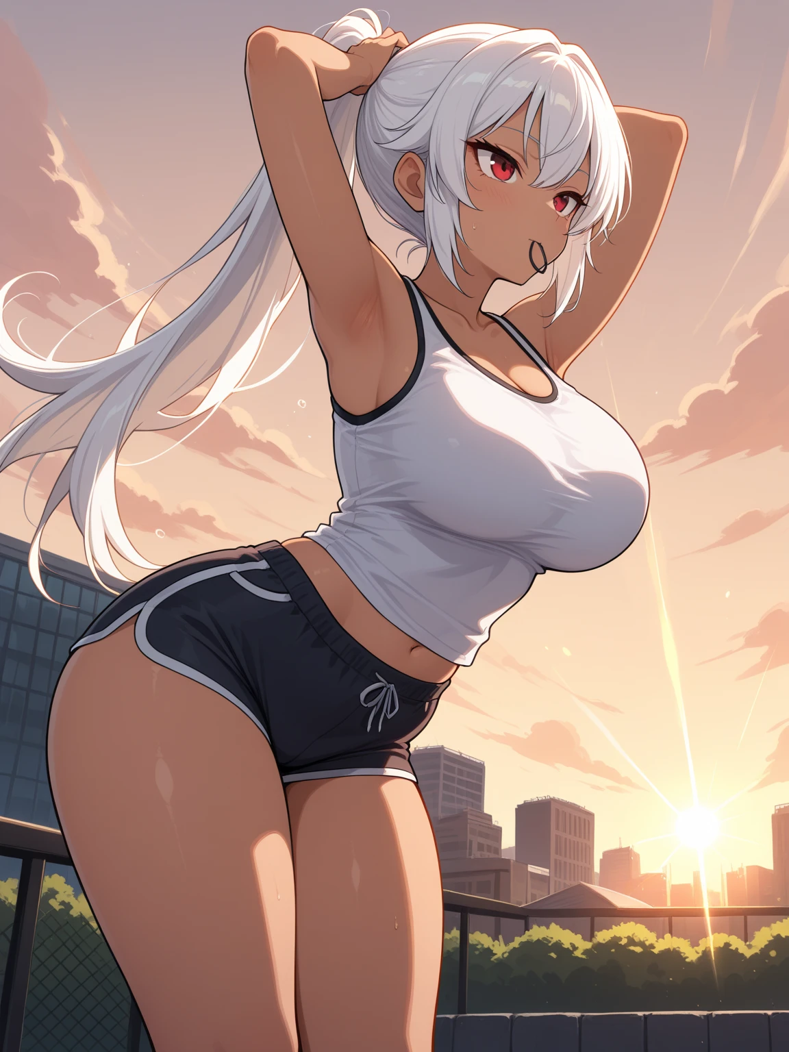 gym, workout, hot, sweating, sweaty, white clothes , white yogapants, tan, big , tan skin, Best quality, massive breasts, massive ass, very curvy, dark brown skin, long blond hair, yellow eyes, slutty, gyaru, full lips, seductive, smiling, gym, white clothes, yoga pants, gym, massive breasts, wide hips, darkskin, tan, white clothes , coach helpinh her up, coach reaching out hand,curvy woman, reaching out hand, grabbing hand, holding hands, in pain, curvy woman, holding hands , white clothing, white yogapants, sfw, white pants, white clothes, white yogapants, holding hands, hand holding , blonde, blonde hair, brown skin, sitting, blonde , gym reaching out hand, grabbing hand, holding hands,