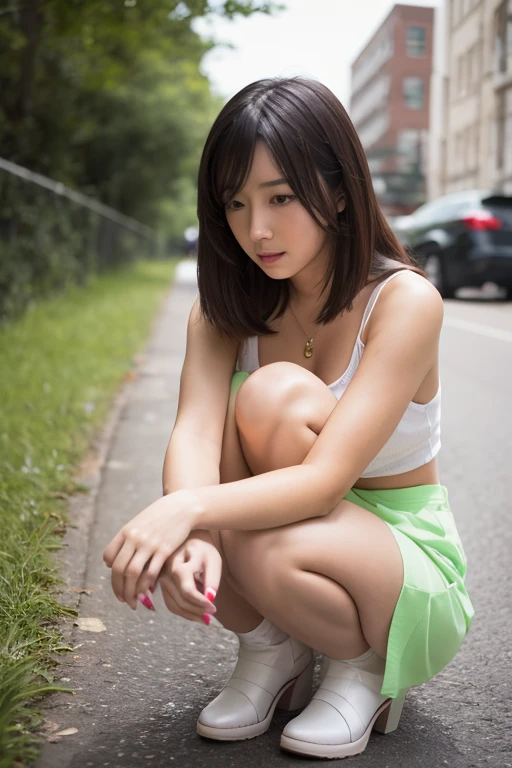 +masutepiece, Best Quality, super detailed, hi-school girl, Beautiful face, Rich details, (long white hair), Perfect face, overalls, Sitting, close-up, Shabby sofa