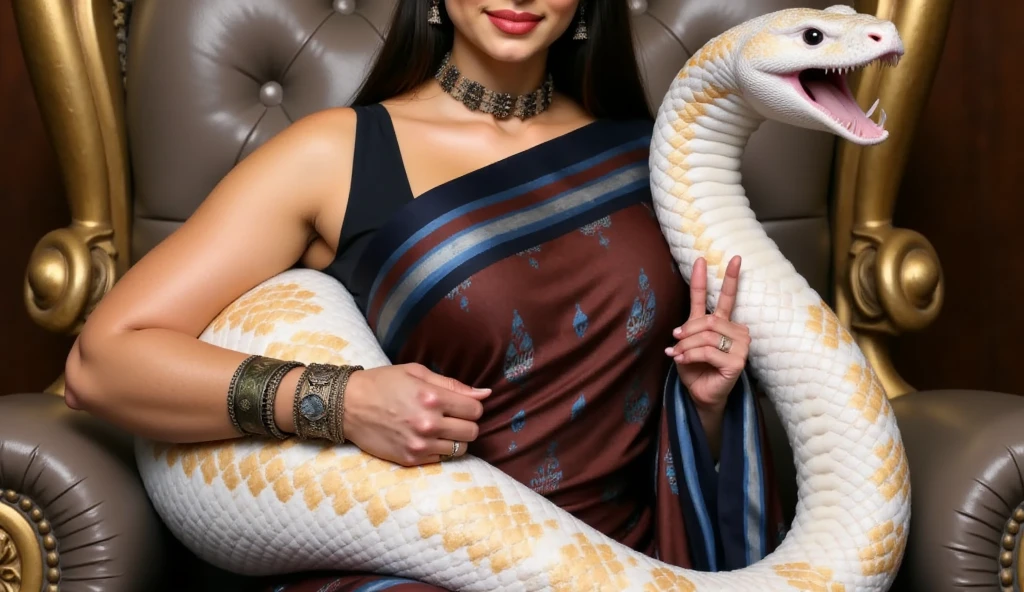 Hansika Motwani is a white color anaconda serpent. White color serpant. Real snake or serpent 