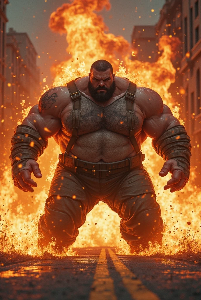 A man with a titan man punch  him