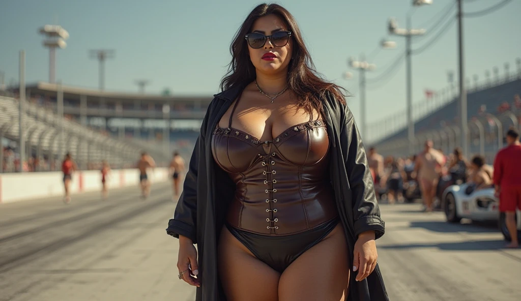 Khloé Kardashian, red net bikini, thigh high boots, ponytail tied hair, erotica, bright sunny day scene, athletic milf body, posing in subway station, hourglass milf figure, big breasts, seductive expression on her face, look at a camera and teasing smile, 42 yo, soft volumetric lights, intricate details, (ArtStation:1.2)