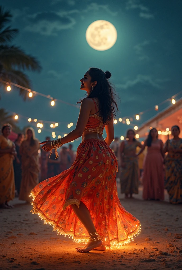 uma mulher jovem, em um palco fazendo show, estilo pixar realista