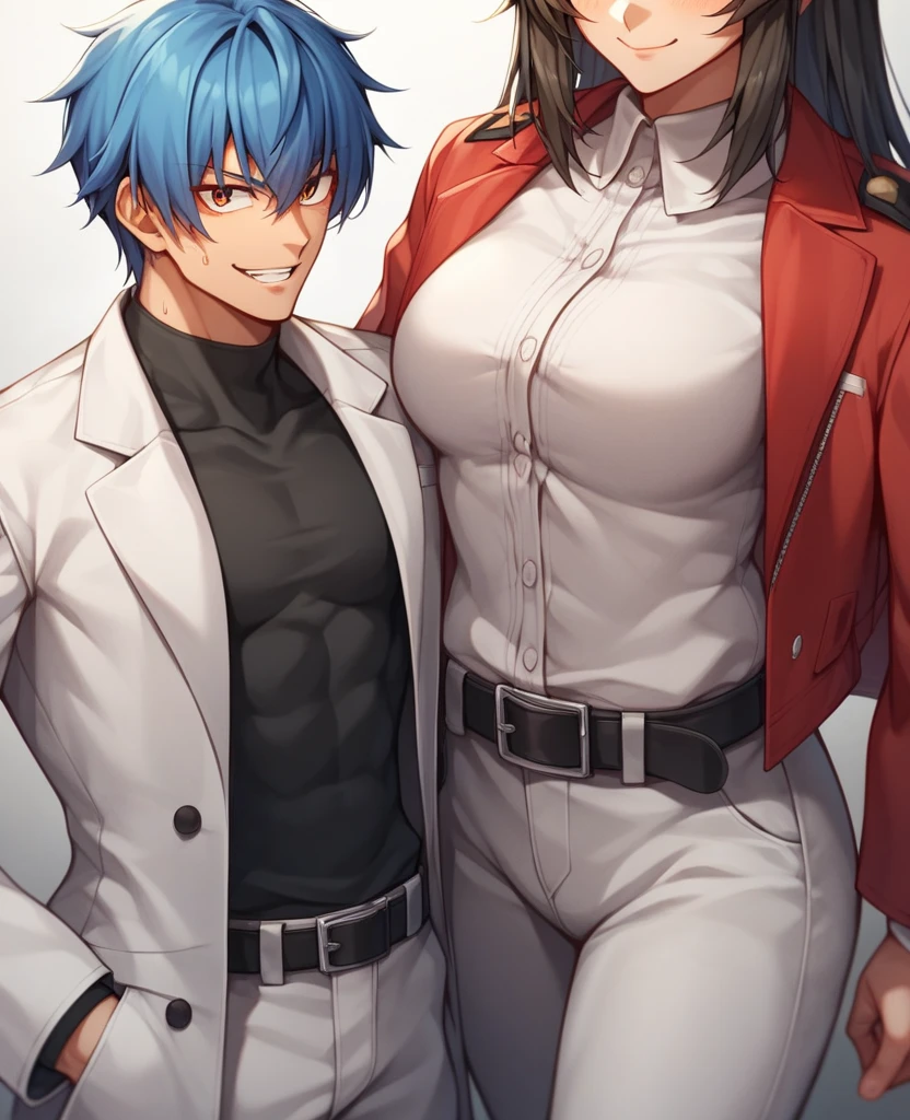 That the characters Levi Ackerman are in the image, Avatar Maker, Shoto Todoroki, Katsuki Bakugo, Like, Enter Draco Malfoy. Around a girl with white hair, light blue eyes with star pupils, white skin, big breasts, small waist, thighs formed at around the age of 15 to 18 years old.. Being surrounded by those boys wanting to flirt and fall in love, perversear, and fight for it.