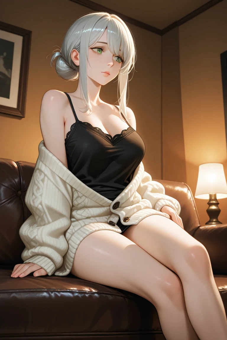 An anime image of a small boy with white hair wearing a thick diaper underneath fox hoodie-footie pjs, hoodie-footie pjs, (pampers), ((sleeping in crib, nursery, young boy, 1boy)), solo, adorable, masterpiece, extremely detailed, beautiful eyes, sharp focus, vivid colors, studio lighting, intricate details, soft textures, cozy atmosphere, high quality, hood down,