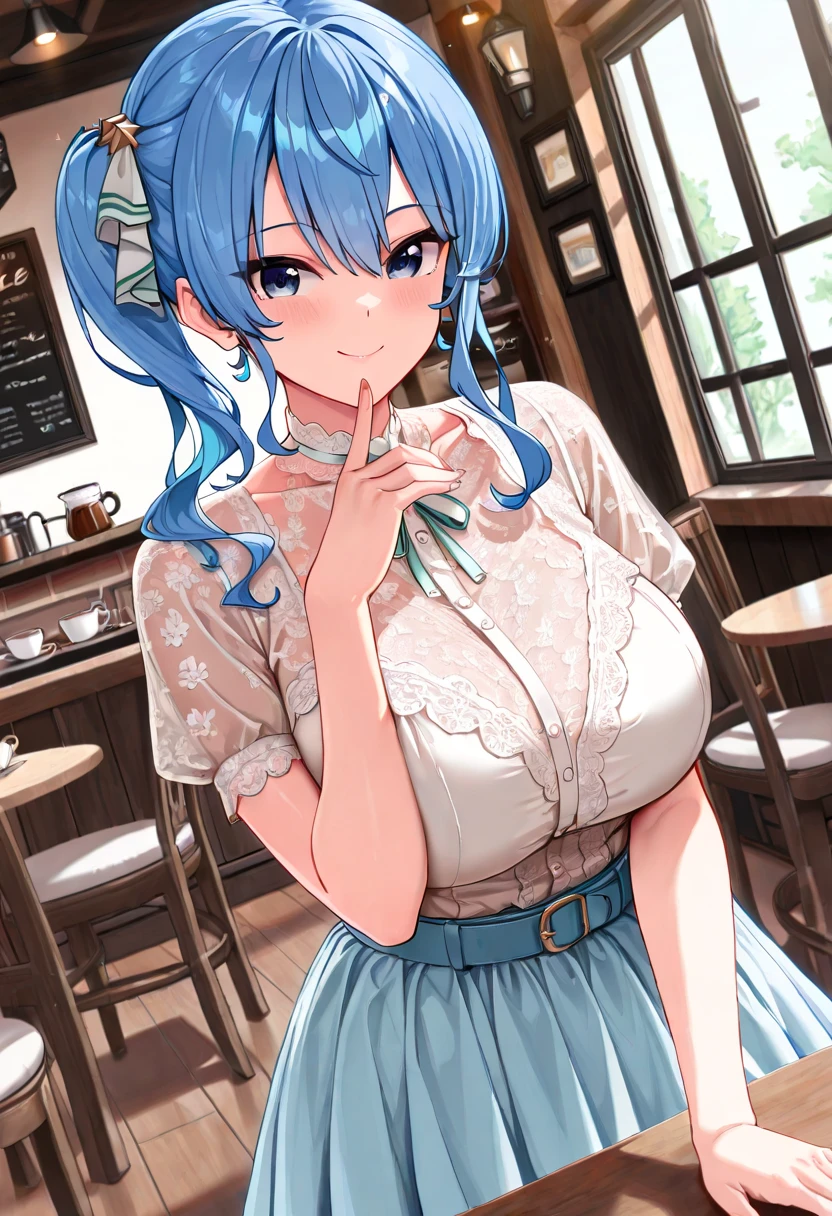(dynamic angle:1.3, front view:1.1, breast focus:1.3, from below:1.2), (dynamic posing:1.5, sexy posing:1.3, leaning forward), (seductive smiling:1.3),masterpiece, 1girl, (pointed chest:1.3), cleavage:1.1,(double breasted:1.2,under bust:1.2), Amazing Cleavage:1.3, thin waist, cute ass, Raised sexy, (small breast: 1.4) posed cleavage:1.2、solo, looking at viewer, open mouth, have a grass of beergrass,black hair, blue eyes, bare shoulders, jewelry, collarbone, sidelocks, hairband, earrings, indoors, (red off shoulder sweater dress:1.3,skirts:1.2), arms behind back, short hair with long locks, blue white hairband, big side hair, very long side hair is rendered in (masterpiece: 1.2, best quality), with (ultra high resolution) and an exquisite (depth of field). This masterpiece is not only visually stunning but also tells, a scene of cooking in the kitchen