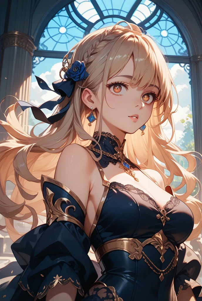 (best quality、masterpiece、high resolution)、4K animation art,Absurd, high resolution, (masterpiece:1.4), Extremely detailed, 1 Girl, from above, space, floating