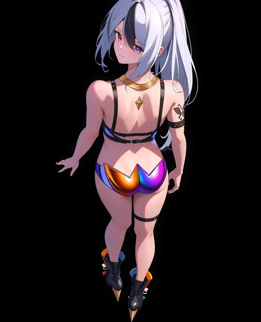 anime girl in a bikini and stockings standing in front of a building, rem rezero, she has pale blue skin!!!, freezing blue skin, pale blue armor, in-game, in - game, azur lane style, <mmorpgs scene, an ahoge stands up on her head, ingame image, infernal nymph!!!, bikini-armor