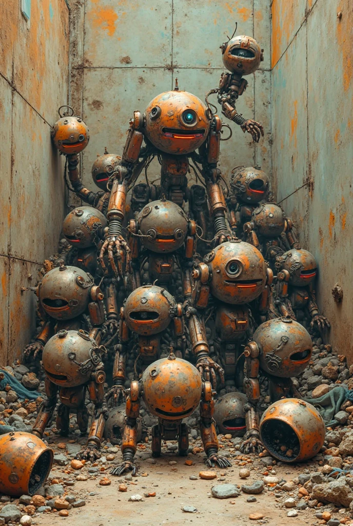 in (medium full shot:3.1) of lot of characters from (Heavy Metal Magazine:3.1), inspired by Anton Semenov art, in Cyberpunk apocalypse in chaotic world, monsters and robots, (with Creepy, Sci-Fi, Fantasy and Horror:2.9) retro sci fi, Horror movie, ((Cinematic film)), ((Ultra Detailed)), Complex, ((Sharp Focus)), Object Texture, Studio Photo, Complex Details, ((Highly Detailed)), Photo Real Style, ((Hyper-realistic)), High Dynamic Range, ((Realistic Textures)), 8K UHD, Nikon D 850, Kodak Portra 400, Fujifilm XT, 3D rendering