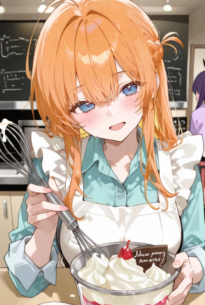 (Highest quality, 8K, masterpiece :1.3),Mrs. Yuigahama,ガハMom, As I expected, my youth romantic comedy is wrong。, One woman,Bun Hair,30 years old,Mom,Orange Hair,nsfw,Plump body,