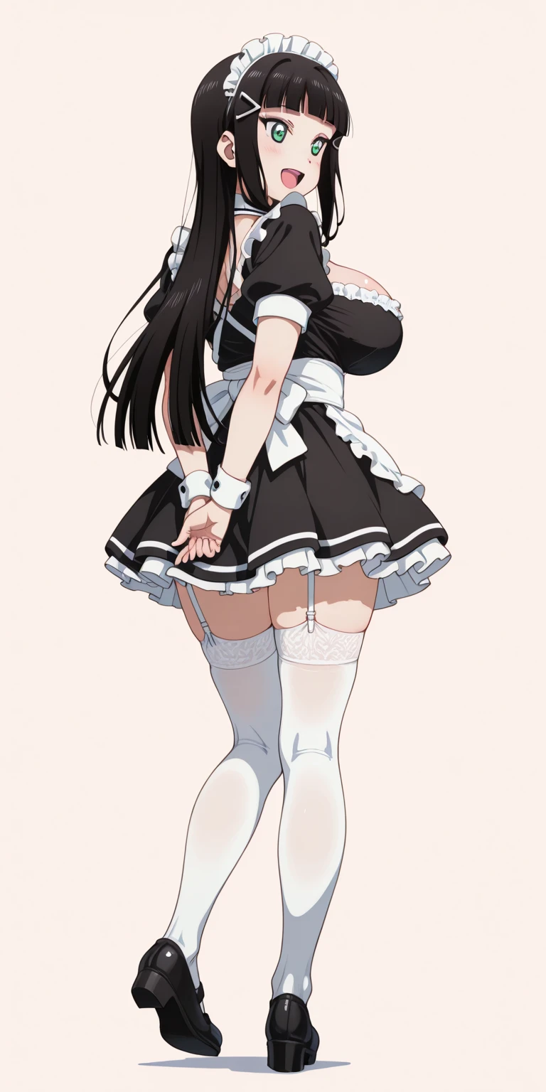 zPDXL, score_9, score_8_up, score_7_up, source_anime,
1girl, solo, tearing up, (princess carry), anna, black hair, brown eye, long hair , koremaid, bare shoulders, elbow gloves, white gloves, detached collar, arm garter, garter straps, black thighhighs, frilled thighhighs, maid headdress, black footwear, <lora:KoWaGo_v2-1:0.8> himm,