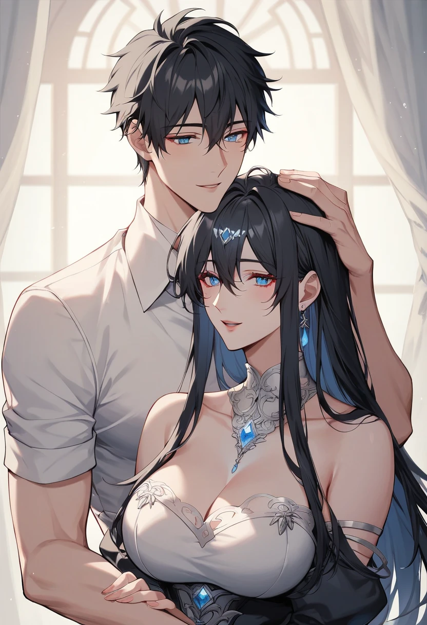 Erotic、Bedroom、Two naked people、My aunt has long hair Auntie is glamorous Auntie and The young man is short The little guy has short arms My aunt has big boobs Sweat、A young man with an embarrassed expression、smile、No clothes straightshota Breastfeeding a young boy Young man sucking nipples Licking nipples Old woman looking at young man A young man with a pleasant expression Don't look at me