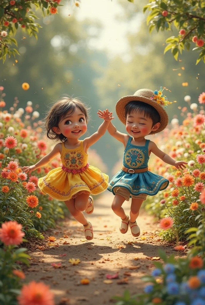 Kid holding balloon in hand and wearing straw hat --auto