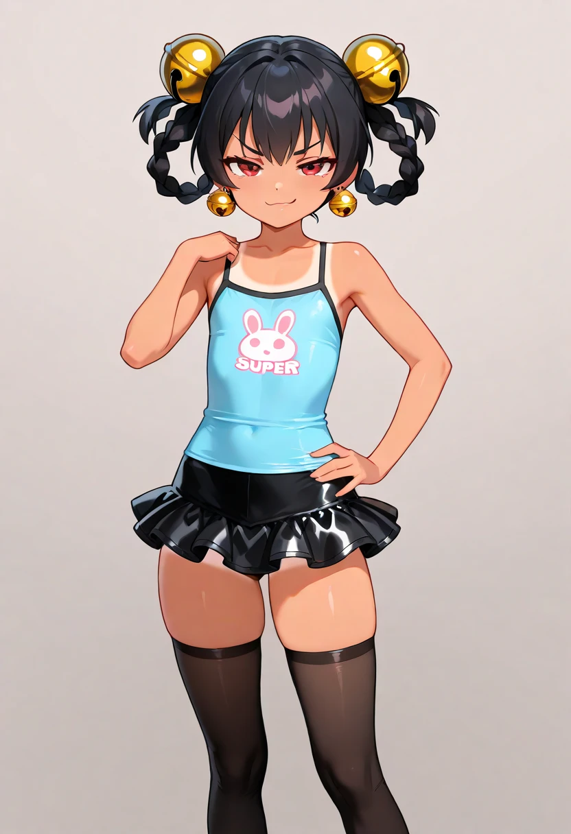 8 years old girl, ultra detailed 8k cg, (masterpiece, best quality, ultra-detailed, highres:1.2), cinematic, cgi, photorealistic, 1girl, pretty, (loli), blush, natural skin texture, beautiful eyes, intricate eyes, heavy eye makeup, beautiful, (masterpiece:1.2), (best quality:1.2), perfect eyes, perfect face, perfect lighting, 1girl, solo, (young woman), large breasts, female, white background , blonde hair, low twintail hair, purple eyes, full body, young woman, shiny skin, skimpy, nsfw, ( Expressionless),( perfect naked body:1.4), beautiful, (masterpiece:1.2), (best quality:1.2), perfect eyes, perfect face, perfect lighting,, (masterpiece, best quality), intricate details, 8k, artstation, wallpaper, official art, splash art, sharp focus, Ankha (Animal Crossing), Ankha,
dress shirt,bangle,ankle lace-up,skirt,expression chart, face focus
smug,standing, white, background