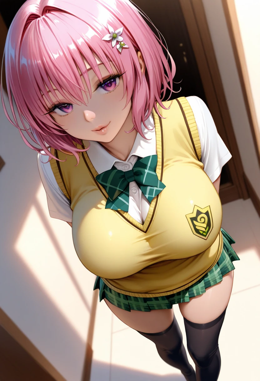 (((((Best Quality, 8K, 32K, masterpiece, 1.2)))),{{solo}},((nsfw:1.5)),{{{Character reference: ToLove Ru's Momo:1.2}}},((bob hair style)),((perfect beautiful face:1.2)), sitting on chair, inserted KinkyToys-Balls into pussy, embarrassed, overflow cum from pussy, vivid pussy, a lot of public hairs,