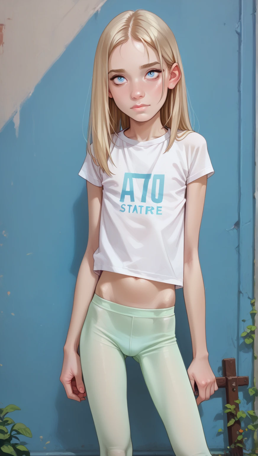 one girl 、Very good、slim and beautiful、((Small breasts:1.2)) narrow shoulders、realistic eyes、realistic eyes、、Platinum blonde hair color、top quality、ultra high resolution、8k、in the thin, very tight wet trunks, transparent, back view, bottom up view