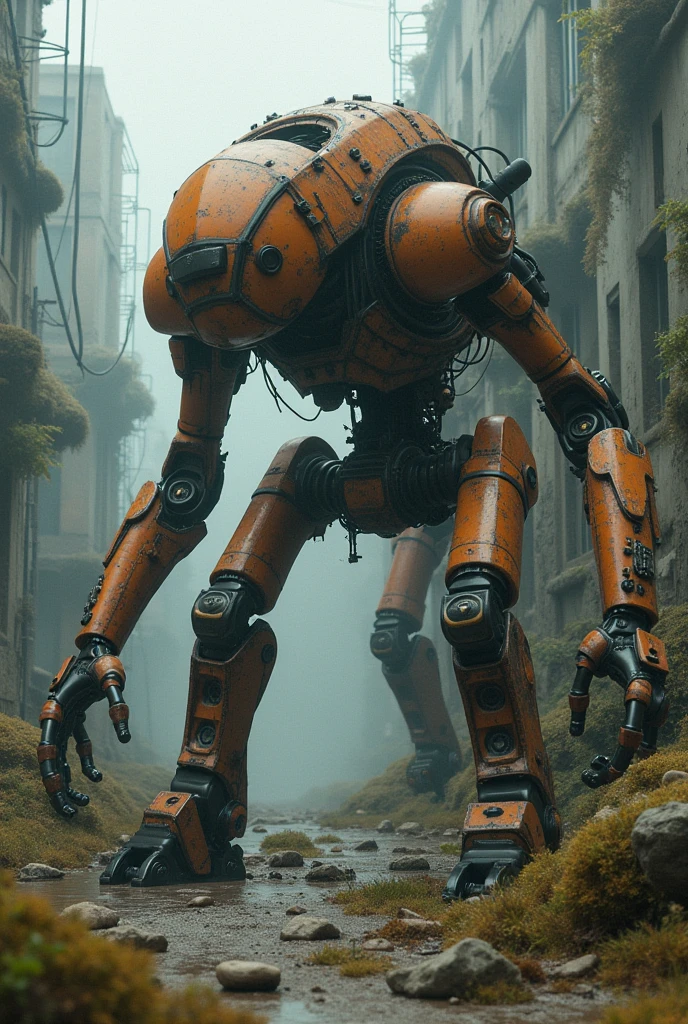 (((Decayed Aesthetics)))、((Battle Damaged Robots、Beauty of Mechanical Life Forms Due to Imperfection))、（Tattered Monsters Robotic Arms Removed、Tattered and Decayed Exterior）

