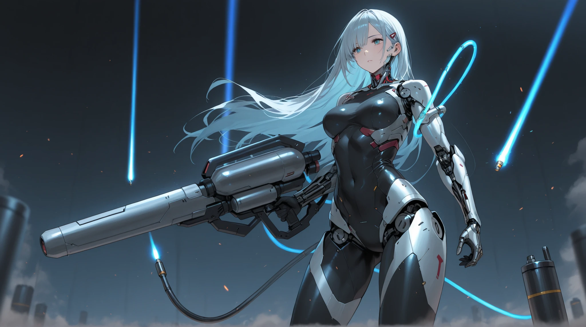 character sheet , sexy paddock girls ,{{{{{ badly torn leotard}}}}} ,{{{{{ ultra-thin fabric leotard}}}}} ,  wield a very large weapon and trying to undress , shooting from the front, motorsport, bare belly button, bare shoulder, ,off shoulder,  underboob, ultra-thin pants, full breasts, {{{large  breasts}}}, {{{{{{ comic magazine}}}}}},unzipped, exoskeleton ,{{{{bare hip}}}}, backless, one futuristic robot, neonlight