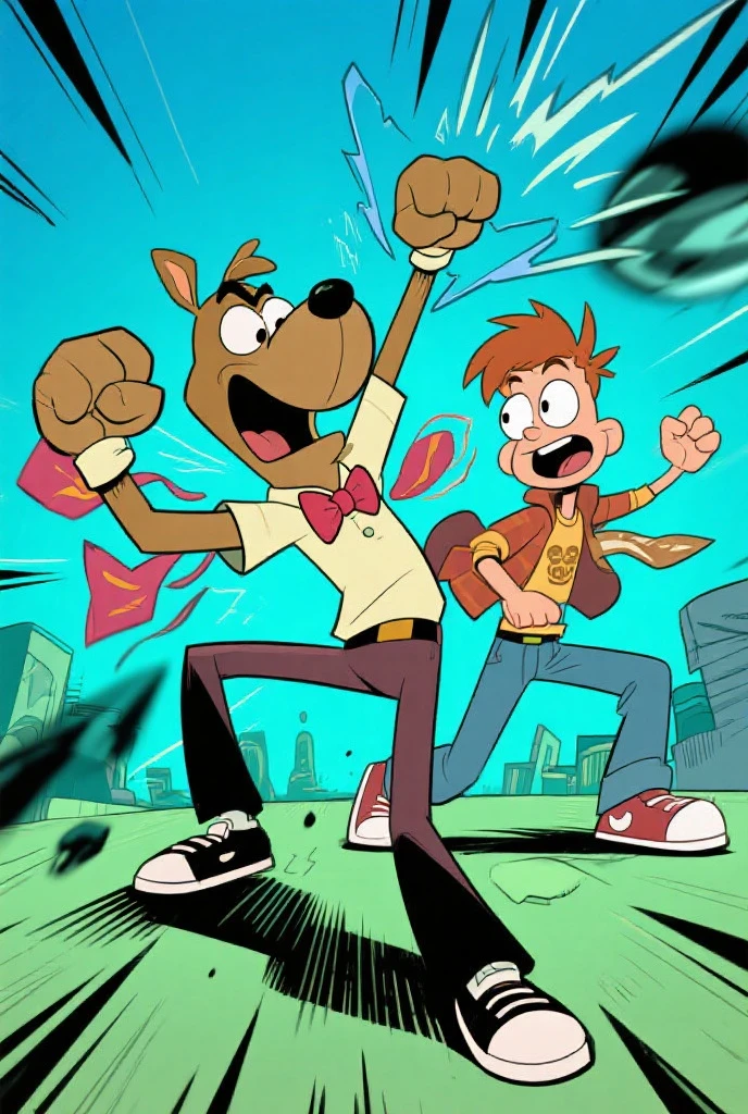 Scooby-doo as a mad dog in a school

