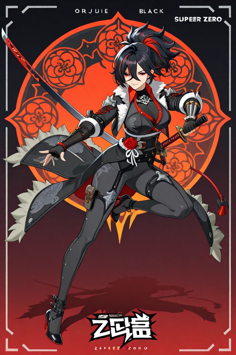 silver hair, blue eyes, personnage féminin d'anime avec armure devant un fond circulaire, katana zéro video game character, pose badass, Ryuko Matoi, anime dur à cuire 8 k, Keqing de Genshin Impact, katana zéro, personnage de jeu de combat, Assassin féminin rouge, zhongli de genshin impact, mk ninja, déclencher le style artistique d'anime, femme assassine, ninja mystique