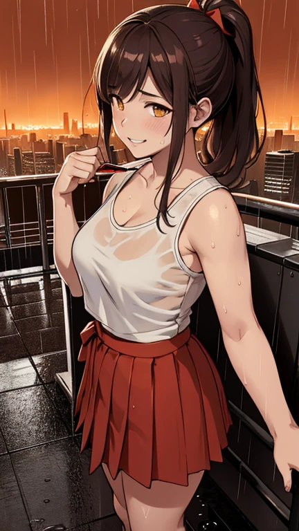 hair_ponytail ribbon,Black hair, eyes blue, long hair, smile , Yukinoshita Yukino,
BREAK (red dress with a red cape:1.2)
BREAK from below,Transparent buttocks,Butt crack emphasis,facing back,Pose with one leg slightly bent forward, BREAK background will depict a Fitness training room
BREAK (masterpiece:1.2), best quality, high resolution, unity 8k wallpaper, (illustration:0.8), (beautiful detailed eyes:1.6), extremely detailed face, perfect lighting, extremely detailed CG, (perfect hands, perfect anatomy),