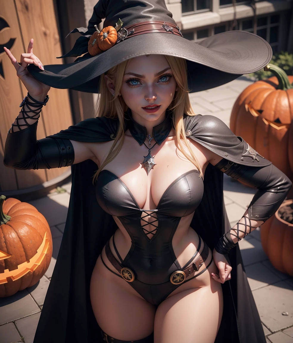 usas ese promt y ya:
Anime furry fox witch with an orange hat and an enormous chest, 1girl, breasts, solo, Fox animal ears, hat, witch hat, large breasts, hands on hips, cleavage, long hair, looking at viewer, black nails, ears through headwear, blond hair, pink eyes, slim, tall, Fox nose