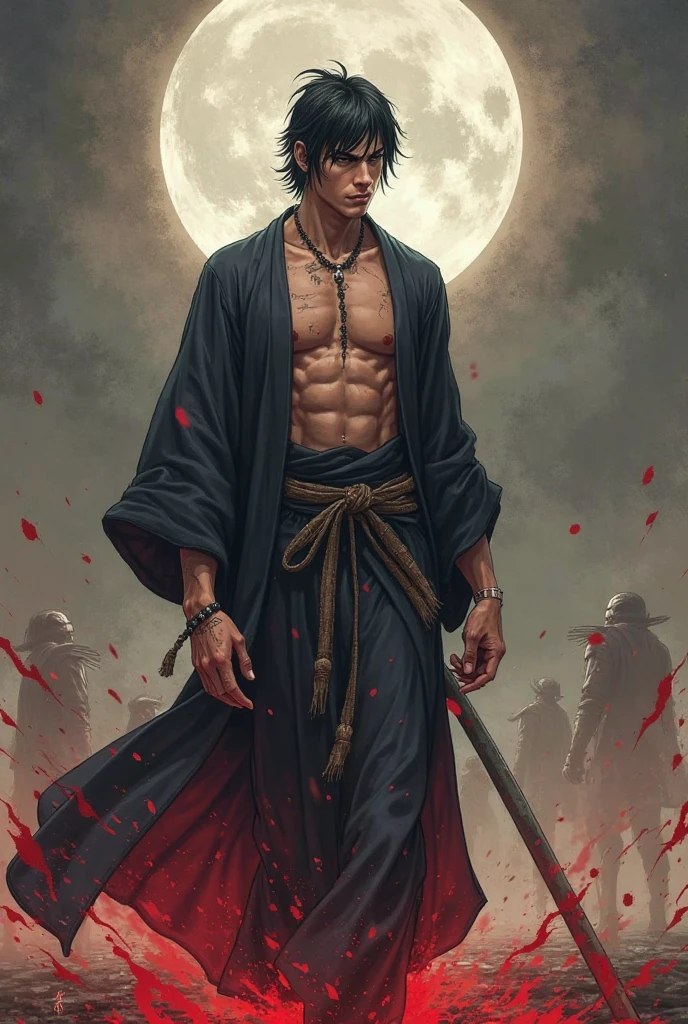 Zoro with his sword at night