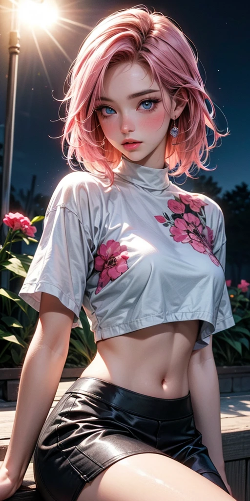 ((28 year old)),masterpiece,8K,(((Sana)))The ultra -The high-definition,8kPortrait,masutepiece,Best Quality, Extremely detailed, Best Quality++, Ultra-detailed+, Dynamic Angle,High resolution,(Beautiful Woman 1.3),(Milk 1.3),(Beautiful pale pink hair 1.1),Short hair,Shiny hair,Light green eyes,(((Beautiful gal makeup))),slender,(Beautiful princess_Cut 1.5),(Sharp Body 2.0),drooping eyes,grievances,envy,Straight hair, Open shirt wet in the rain, Transparent underwear, Shelter from rain, Wet hair, Wet skin, Hold your fingers, folding arms, black tight miniskirt