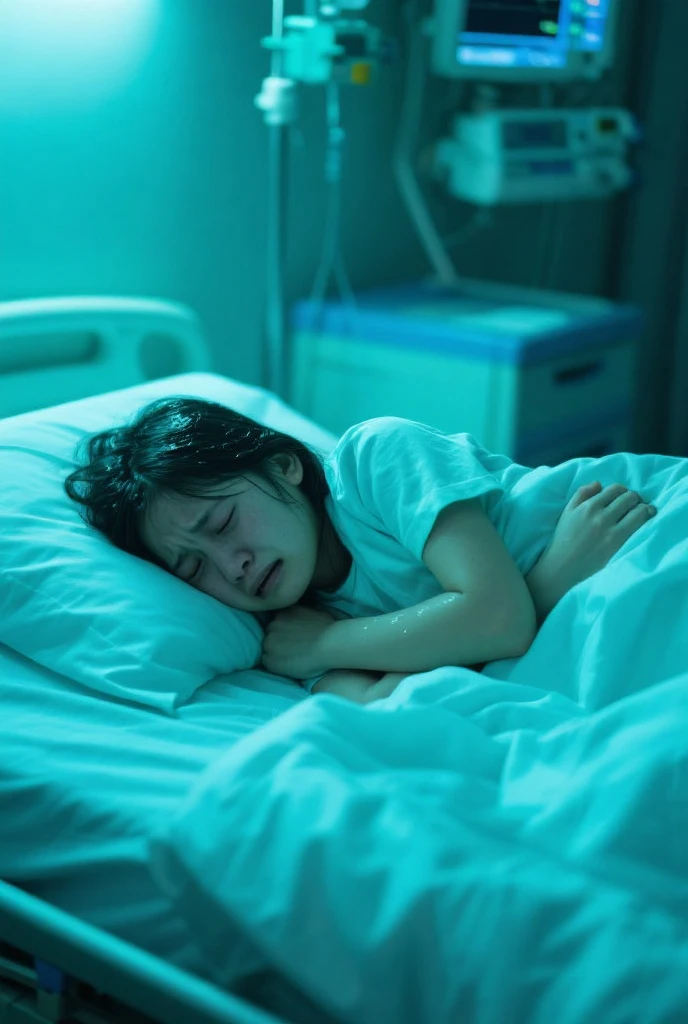 (photorealism:1.2),
One child is crying besides his mother dead body create an picture in hospital