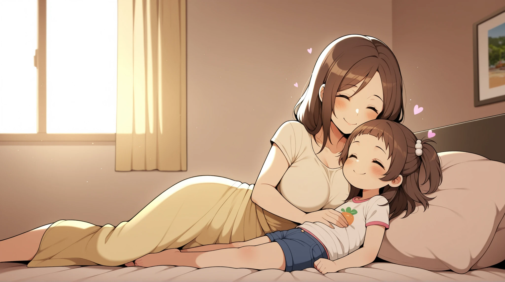 mother and daughter, Smile, Everyday scene , refreshing ,