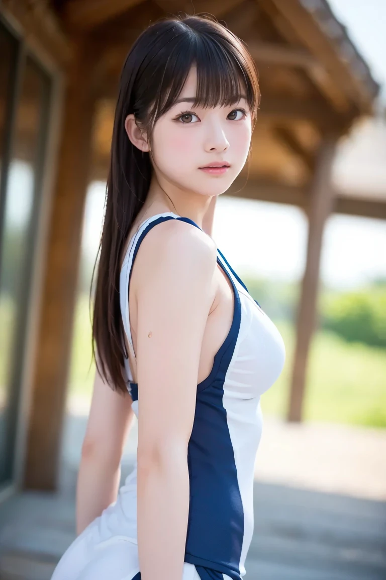 masterpiece, Highest quality,16K, Ultra-high resolution,The light and shadow of reality,Cinema Lenses,(Very skinny),(Very firm and beautifully shaped breasts),((Her skin is as white and beautiful as snow)),((Very slim and pure white beautiful thighs)),((Her waist is so slim and beautiful)),((She has outstanding style)),(Pure white beautiful skin),((Large, clear, beautiful eyes)),((Her face is very small and beautiful)),((Cute Japanese Girls)),((She is wearing a bright blue checked miniskirt dress.)),((A ponytail with a scrunchie)),((I'm in a beautiful meadow)),(Sexy pose),(Beautiful Eyes:1.1),Reflecting clear eyes and a gentle smile,