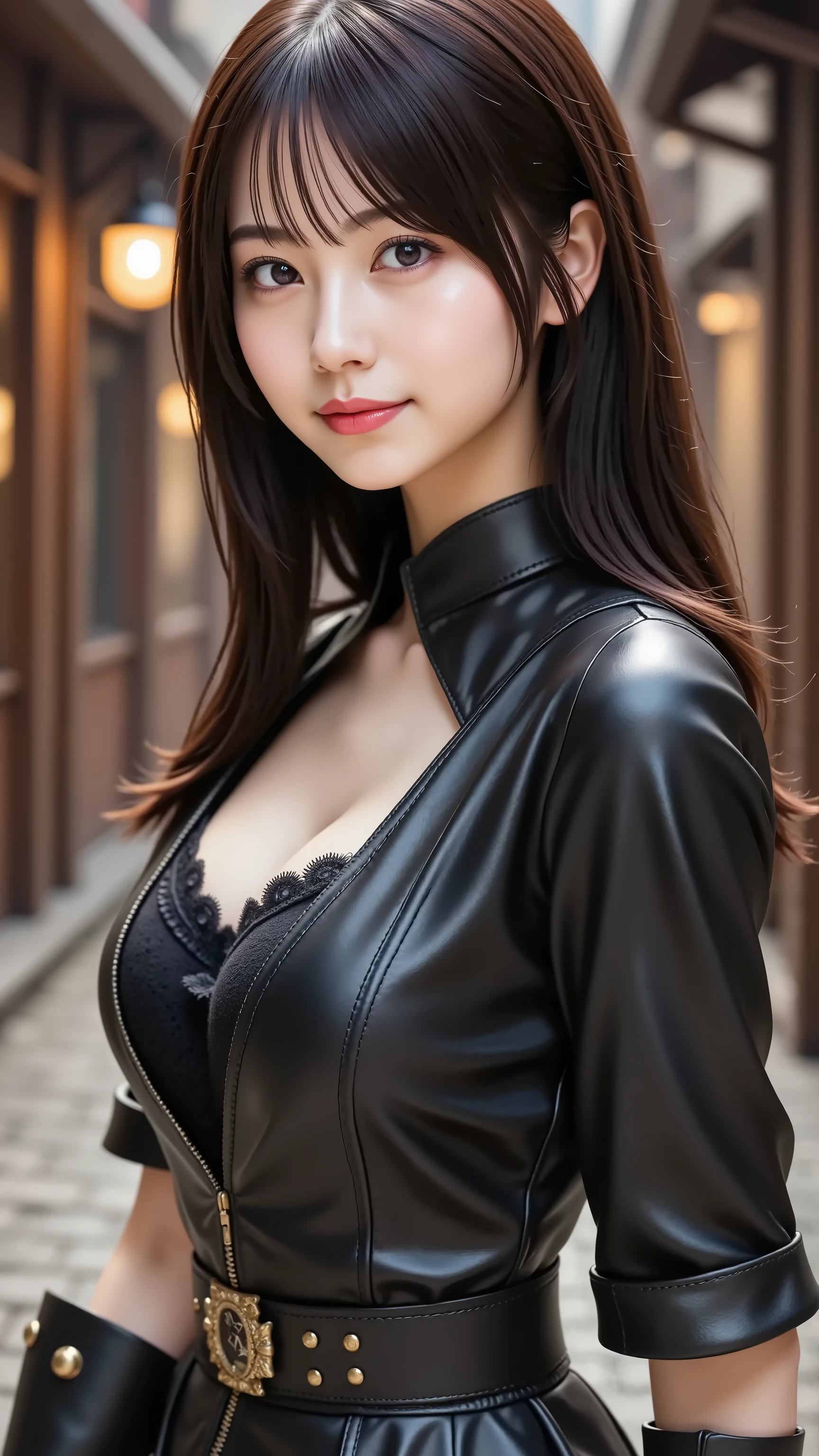 sexy police uniform, small breast, sexy pose, model pose, earring, sydney opera house, windy, hair flying, night, extremely detailed eyes, extremely detailed face, best quality, extremely detailed, one person, one girl, ultra-detailed, (realistic, photo-realistic:1.3)