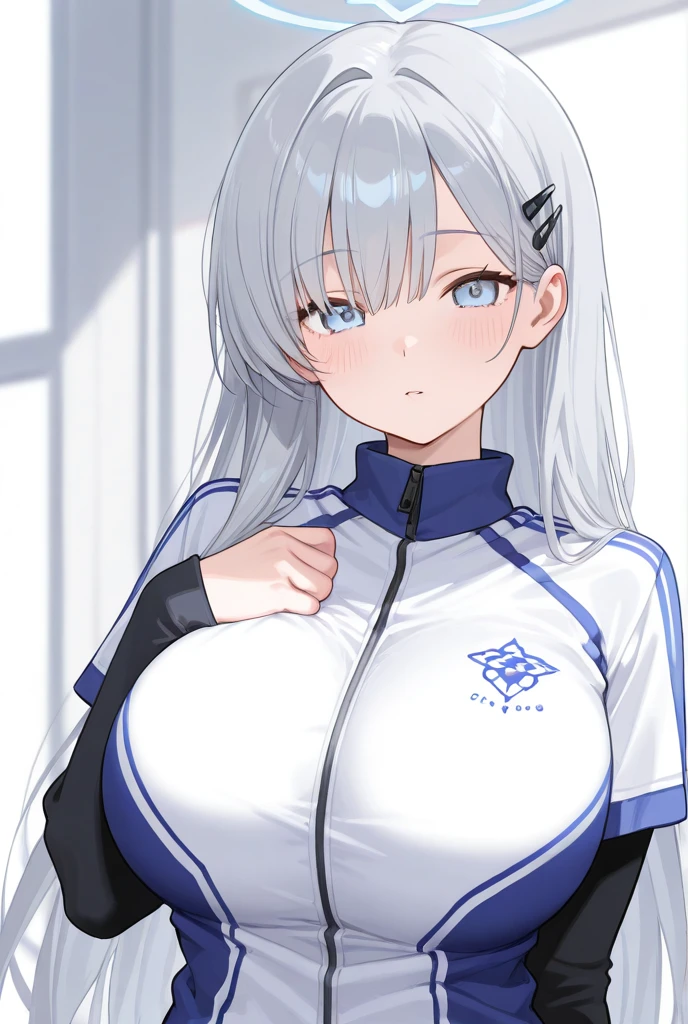 girl in Bayern Munich soccer uniform, standing in soccer stadium with serious expression, detailed facial features, beautiful detailed eyes and lips, extremely detailed face, long eyelashes, highly detailed, dynamic pose, cinematic lighting, vibrant colors, realistic textures, intricate details