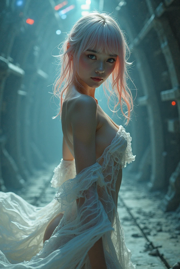 (Full Body of Extremely Detailed((9 Maid Group in a row:1.37))), KAWAII perfect face, Reflective Eyes, Detailed(Delicate Clothing textures), Correct graceful legs, Dynamic Joyful Expressions LifeLike Rendering, Specular Reflection, TopQuality 8K Ultra-detailed masterpiece (ProfessionalPhoto:1.37), (Acutance:0.8), (Luminism:1.28), Renaissance art style, Colorful Light particles, ((Full body from side)), {MicroMini Skirt|Kissing|Undressing|Thigh Gap|Cute Peach AssFocus|(NakedApron with SideBoob)}, Radiant Fine Skin with Transparency, (Exposed:0.4), {Pink Hair|LightBlue Hair|Platinum Blonde|Pure White Hair|Liquid Hair}, Perfect Lighting