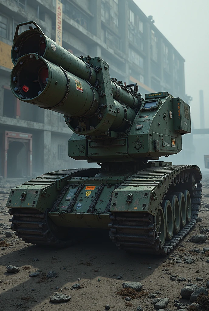 GoPro Shot From One (Cyberpunk Light Tank) Geeks, 3/4 Vista Frontal, Wide-angle action shots, Post-apocalyptic, 屋outside, night, path, destruction, De-airing, outside, Full moon in the background, Master Parts, Realistic, 8k, Attention to detail, Dark Theme,