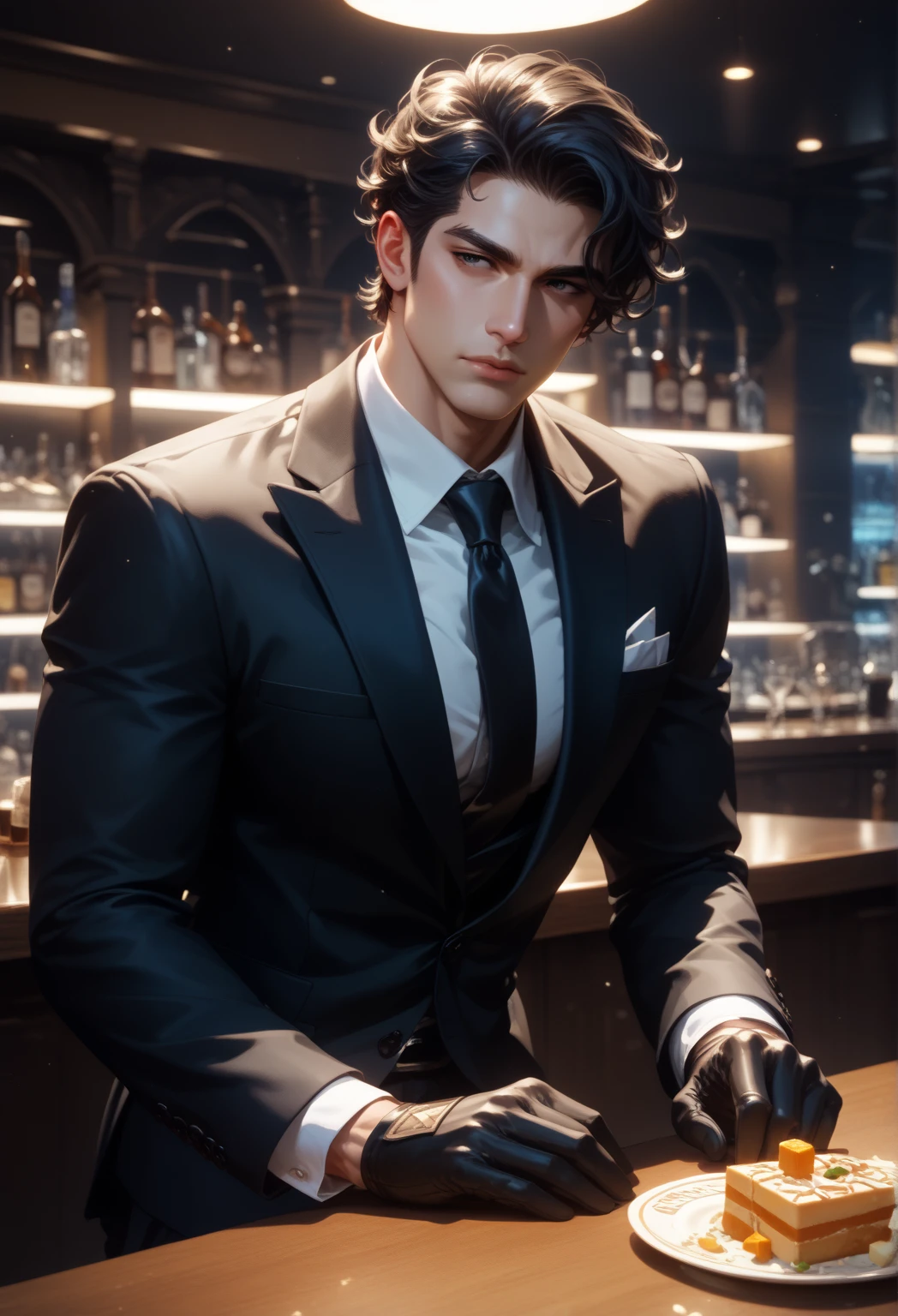 Man side face,elegant suit