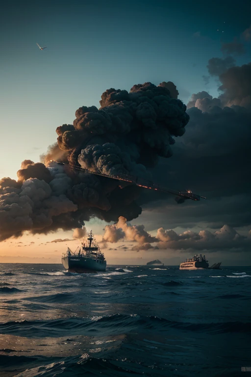 View of submarine volcanic eruptions,Photography,Barnett S..,Photorealism,Imaginative,Otherworldly,Image from the work of Darren Aronofsky,Quixel Megascans Render,The picture is from Roger Deakins's work,Bottom view,Beautiful lighting, --AR 9:16 --V 5.2 --Upper Beta --Stop 80