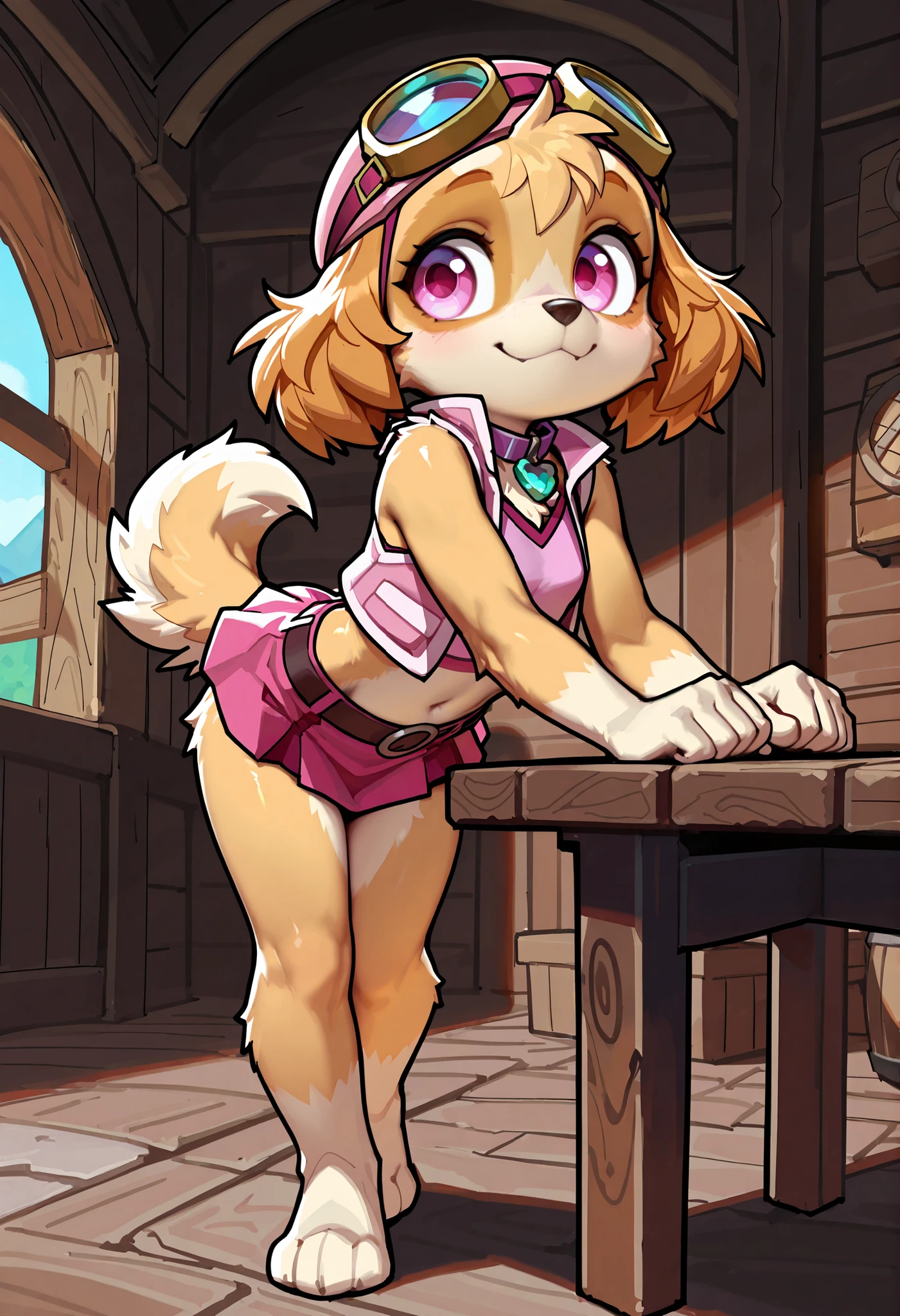 By personalami. ((Masterpiece)). ((Best quality)). ((Beautiful and detailed)). Furry lynx femboy, big breasts, big ass. naked. cute penis presentation. spread big ass. blush face. shameless ass. Anal plug with bell on chain