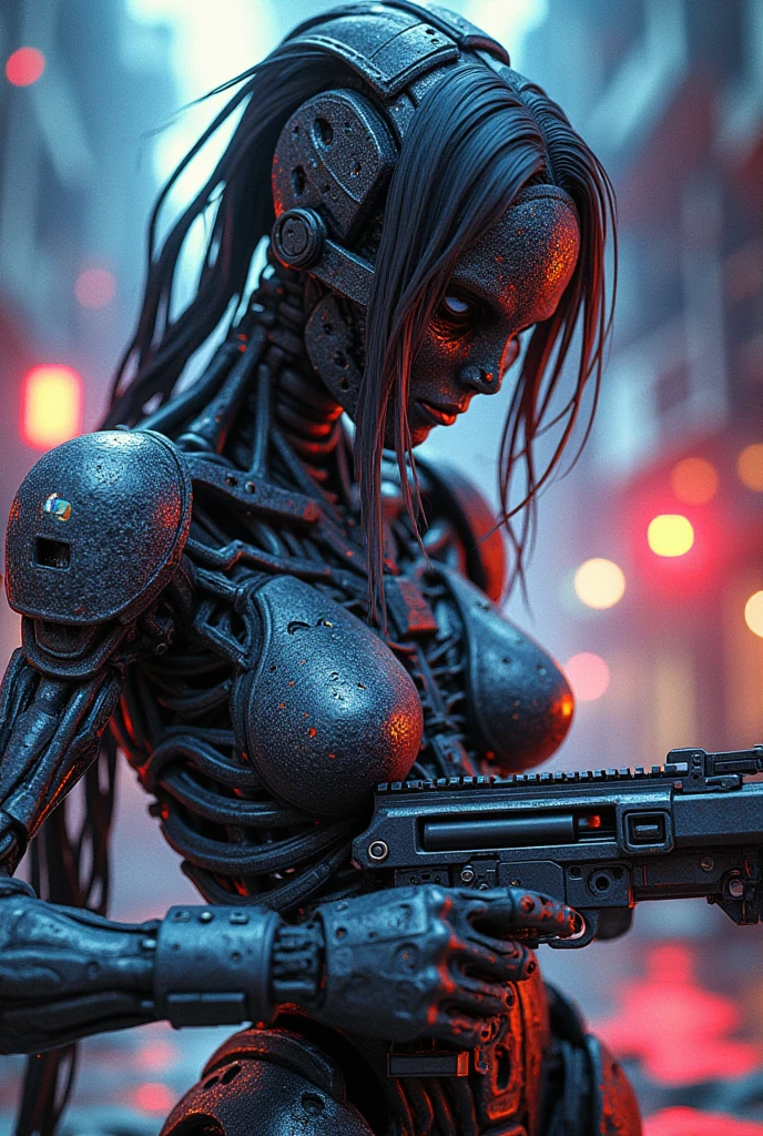 Moni_sd15_6-260-Best, close up of a woman in a dark room in a computer chip and resistors outfit, dynamic angle,Orange tone,photography,cinematic rendering,C4D,blender,3D,ultra-high definition texture details,Special Effects,(Luminous line converging towards the middle:1.2),<lora:MG_xinpian:0.75> , Style-Necromancy